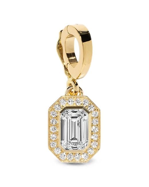 Azlee Metallic Silhouette Diamond Emerald-Cut Pendant