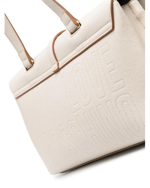Love Moschino Natural Love Heart Lock Faux-Leather Shoulder Bag