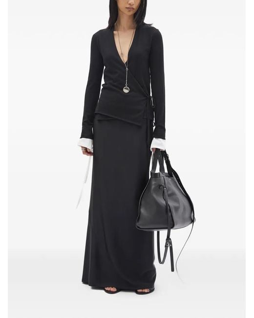 Ann Demeulemeester V-Neck Cardigan in Black | Lyst