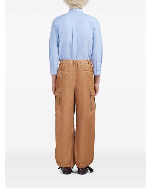 Pantalones cargo con detalle drapeado Marni de hombre de color Brown