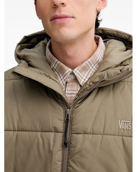 Vans Brown Hooded Quilted Jacket for men
