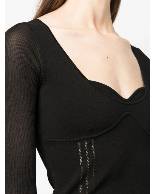 Jonathan Simkhai Ribgebreide Top in het Black