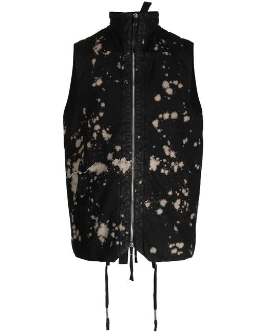 Boris Bidjan Saberi Black High-Neck Camouflage-Pattern Gilet for men