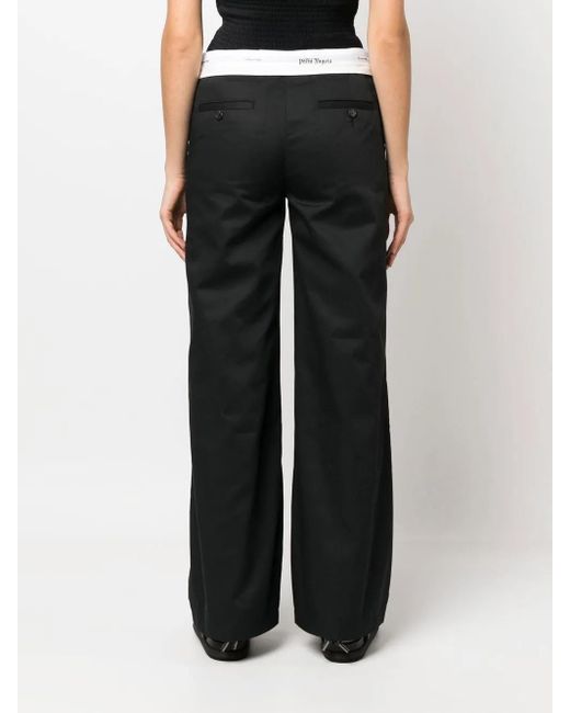 Palm Angels Black Flare-Leg Trousers