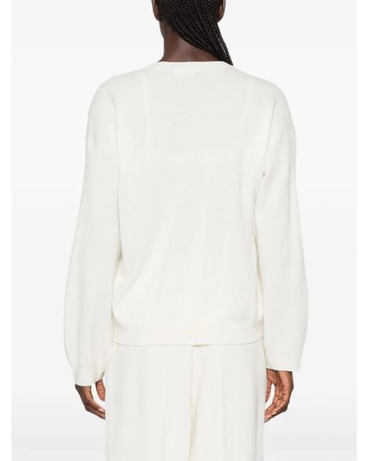 Fabiana Filippi White V-Neck Sweater
