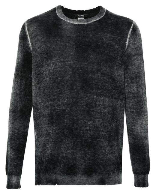 Maglione con effetto consumato di Avant Toi in Black da Uomo