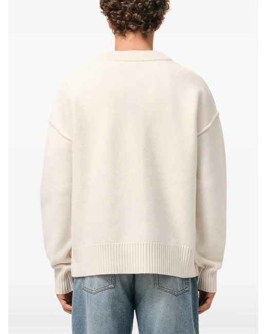 AMI Wollen Vest Met Logo in het Natural
