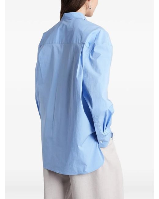 IRO Blue Natacha Chest-Pocket Button-Down Cotton Shirt