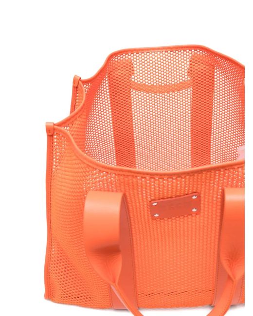 Borsa Tote Grande Con Logo di MSGM in Orange