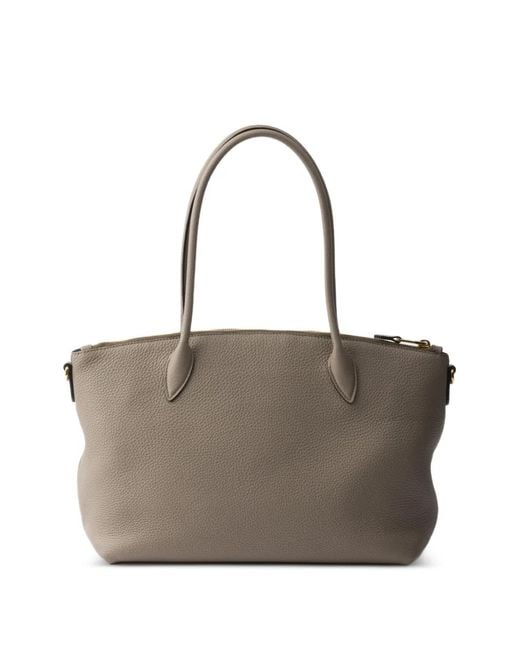 Prada Gray Large Leather Tote Bag