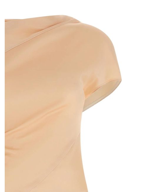 Victoria Beckham White Robe Mi-Longue Asymétrique