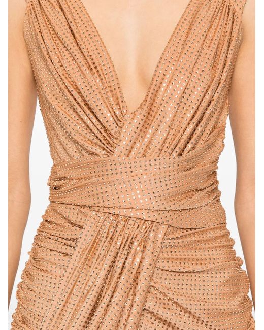 MITILIANE COUTURE Brown Minikleid Mit Kristallen