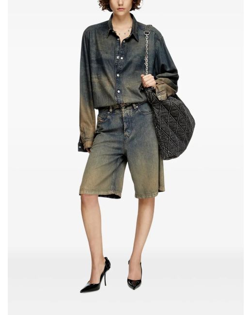 DIESEL Black Charm-D Quilted Chain-Embellished Shoulder Bag