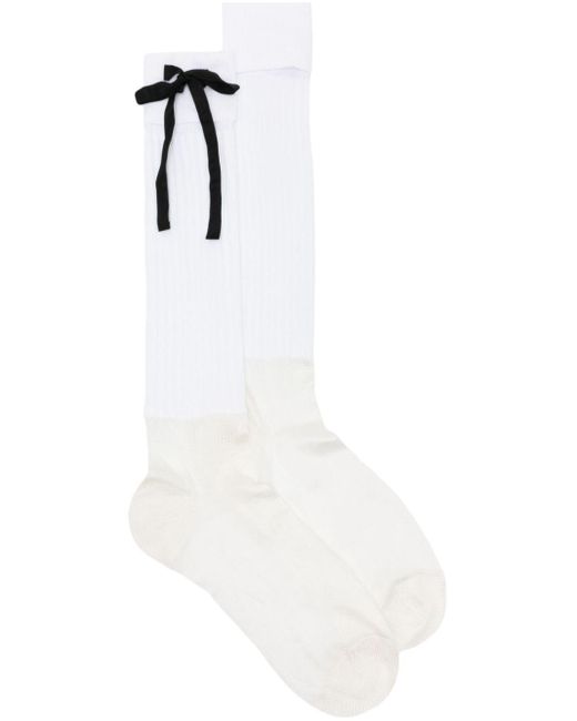 Maison Margiela White Couture Bow-embellishment Socks
