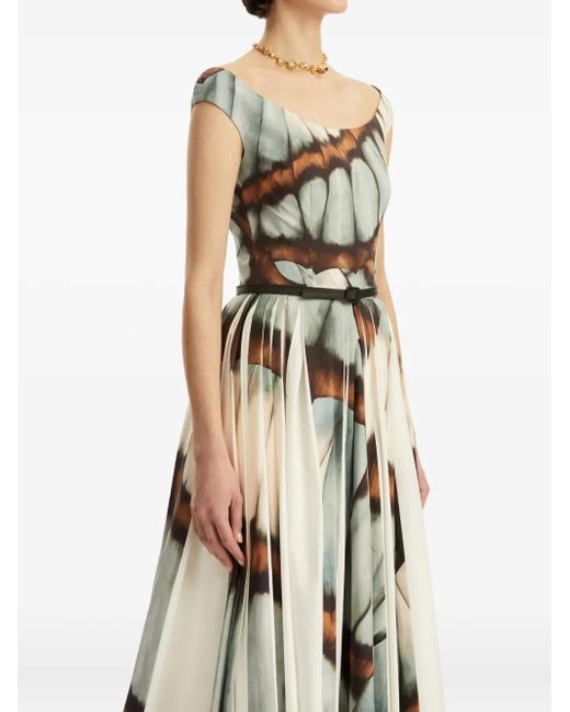 Oscar de la Renta プリント ドレス White