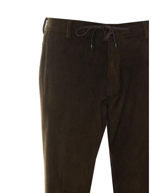 Circolo 1901 Black Corduroy Drawstring Trousers for men