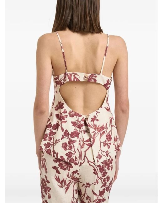 Semicouture Pink Floral-Print Top