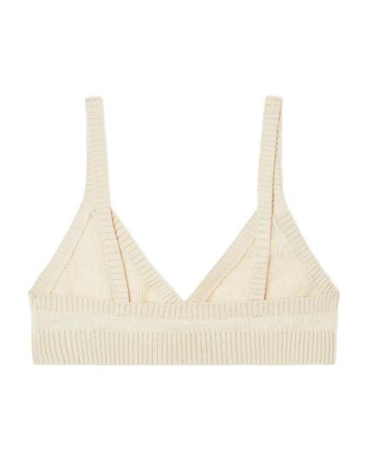 Alanui Natural Cashmere V-Neck Bralette