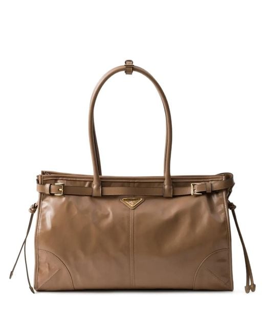 Prada Brown Large Bonnie Tote Bag