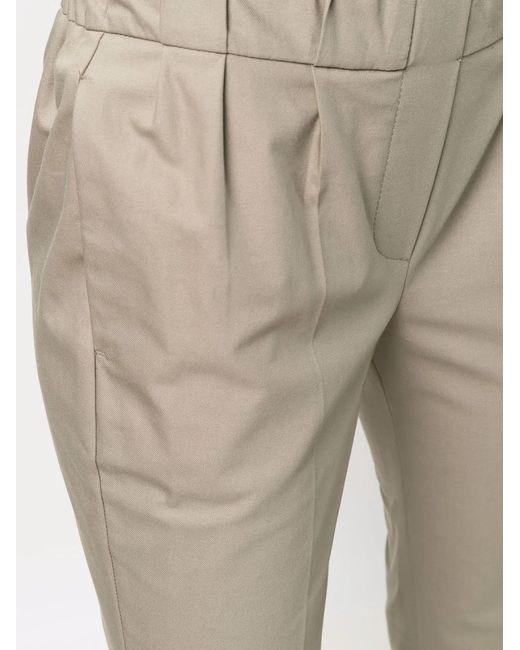 Brunello Cucinelli Natural Cropped Straight-Leg Trousers