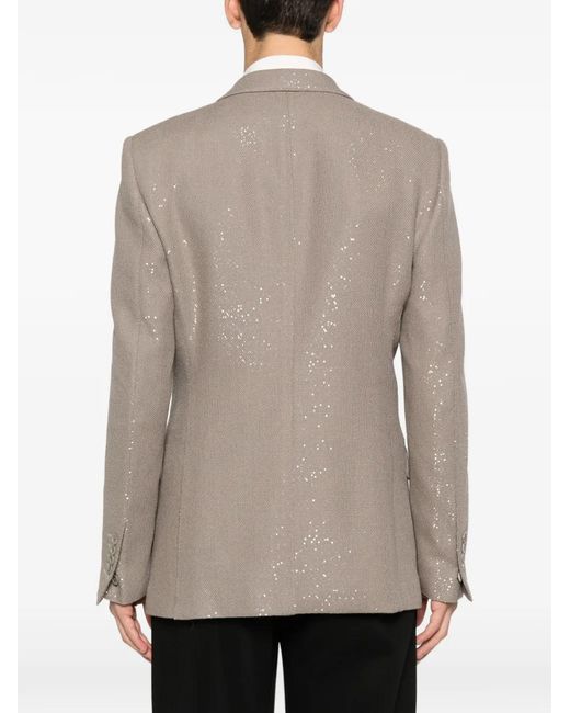 Tom Ford Brown Speckled Two-Button Jacket for men
