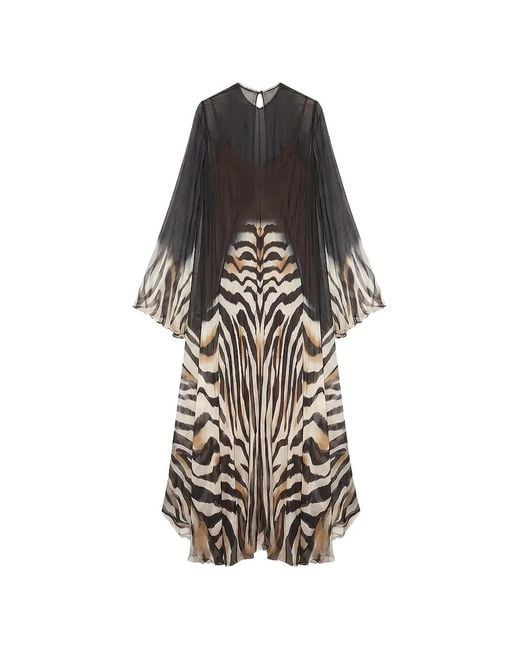 Mes Demoiselles White Zebra-Print Sequin-Embellished Maxi Dress