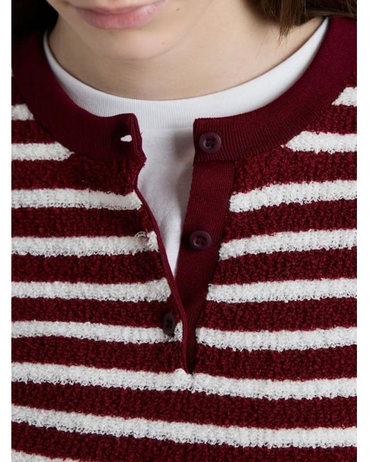 Prada Red Bouclé-Poloshirt aus Baumwolle