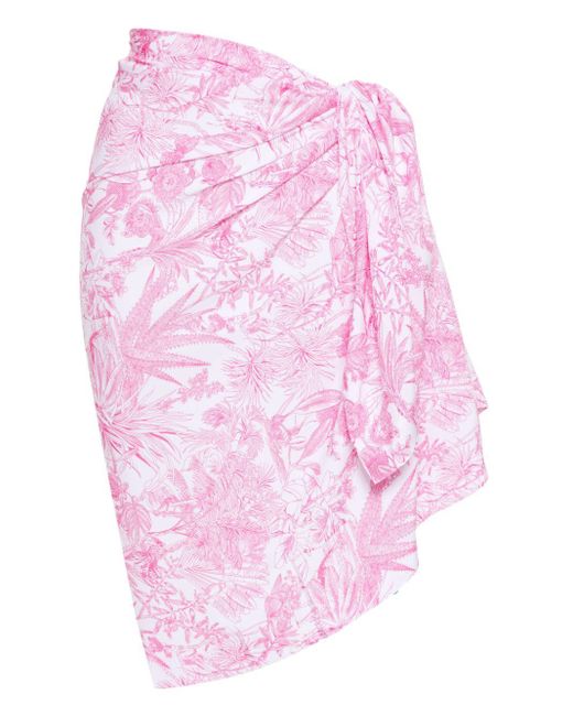 Melissa Odabash Pink Floral-print Wrap Pareo