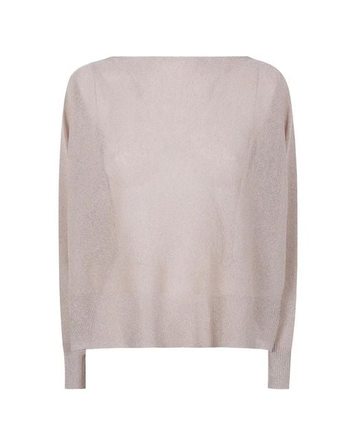 D.exterior Natural Lurex-Embellishment Sweater