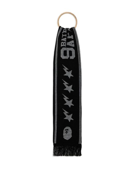 Sciarpa Con Logo Jacquard di A Bathing Ape in Black