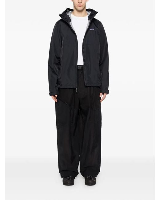 Patagonia Black Logo-Patch Hooded Jacket for men
