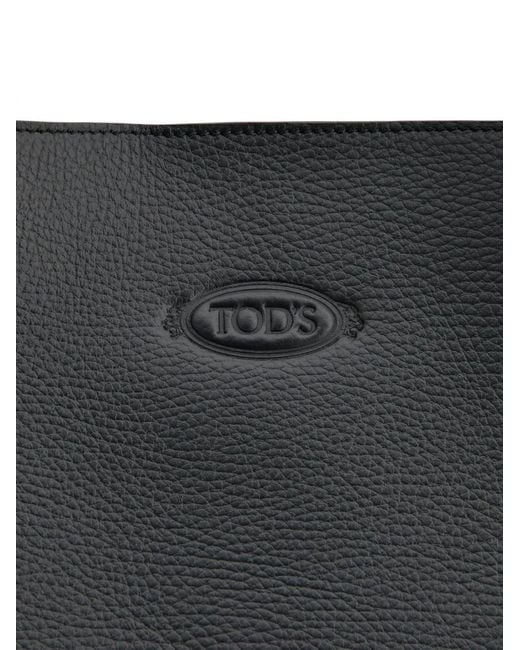 Tod's Black Gommini Pebble-Grain Tote Bag for men