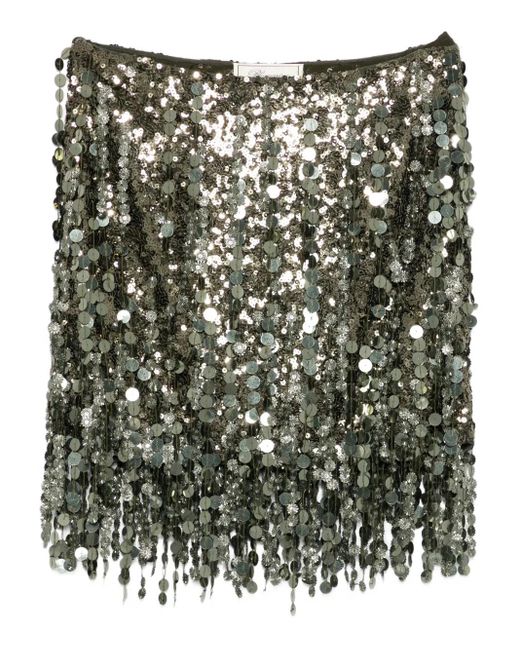 Blumarine Green Minirock mit Fransen