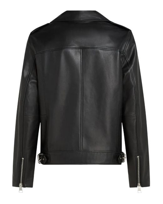 Karl Lagerfeld Black Essential Leather Jacket for men