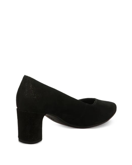 Gabor Black Glitter-Detail Block-Heel Pumps