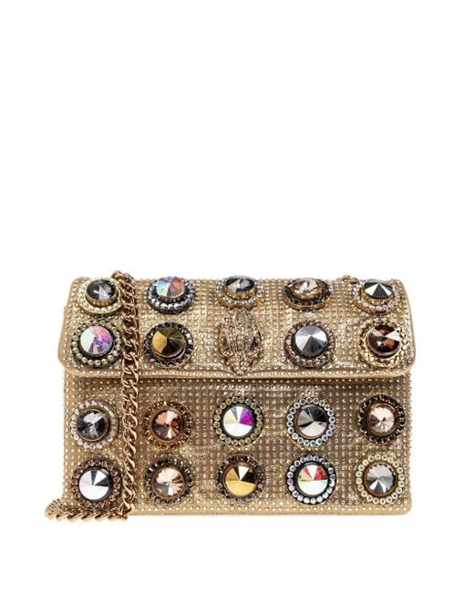 Kurt Geiger Metallic Medium Kensington Octavia Crystal-Embellished Shoulder Bag