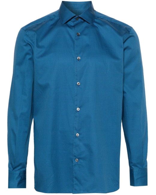 Camicia con stampa di Zegna in Blue da Uomo