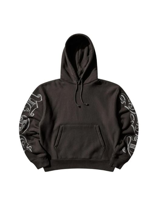 Stussy Black Graphic-Sleeve Hoodie for men