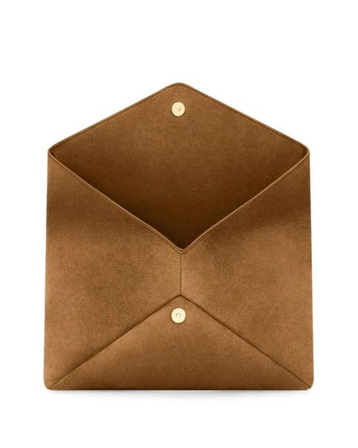 Saint Laurent Brown Cassandre Large Envelope Pouch
