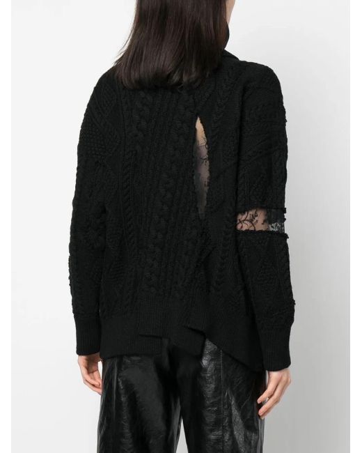Monse Black Cable-Knit Jumper