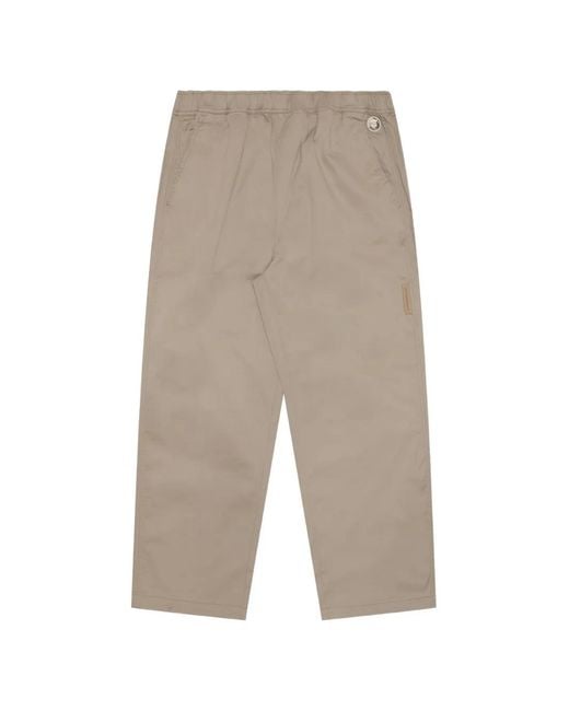 Aape By A Bathing Ape White Moonface-Patch Drawstring Chino Pants for men