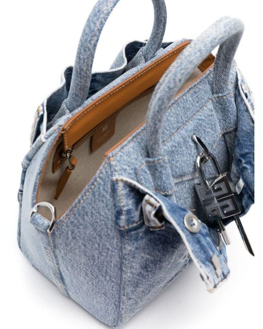Givenchy Blue Mini Antigona Denim-Handtasche