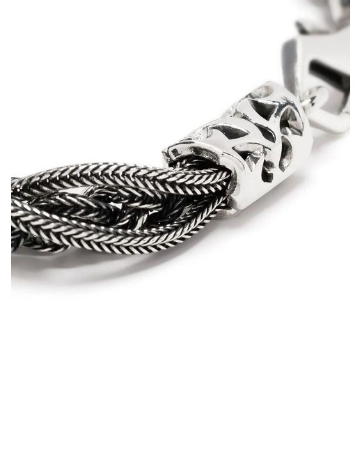 Emanuele Bicocchi Metallic Braid And Chain Bracelet