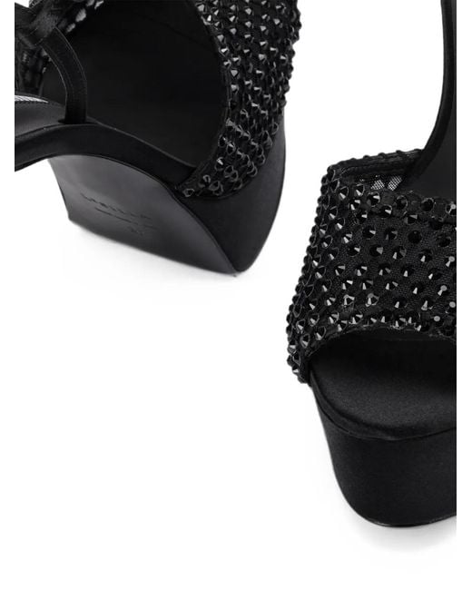 Le Silla Black Gilda Crystal-Embellished Platform Sandals