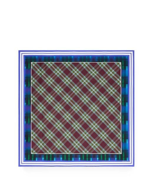 Dries Van Noten Blue Silk Square Scarf