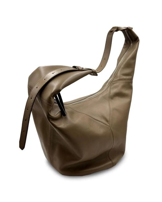 Bonastre Brown Bow Leather Shoulder Bag