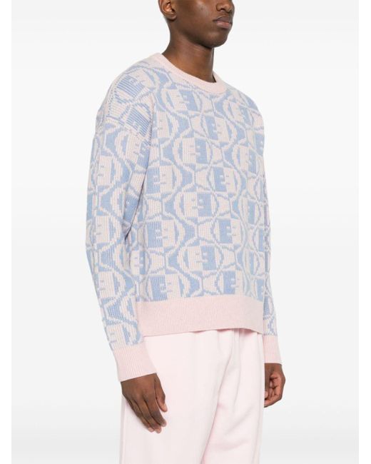 Acne Blue Pullover mit Face-Jacquard