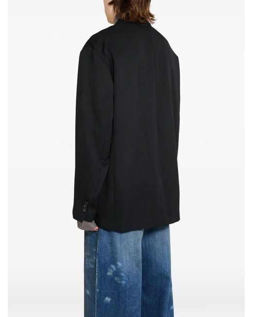 Ssstein Black Oversized Single-Breasted Blazer for men
