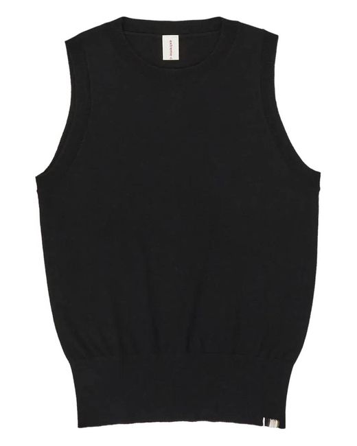 Extreme Cashmere Black Nº 412 Sleeveless Knit Top