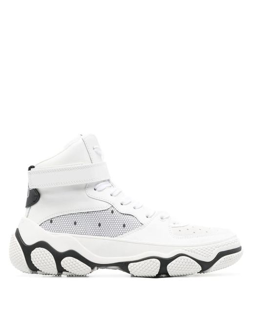 Red(v) White Logo-Print High-Top Sneakers